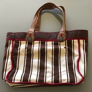 GAP TOTE WITH LEATHER HANDLES